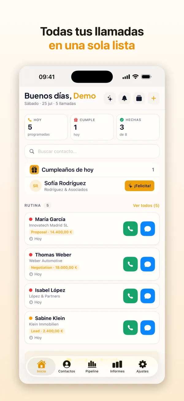 Todas tus llamadas en una sola lista
